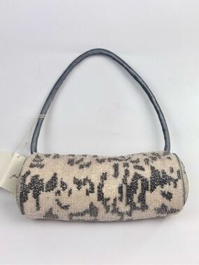 Free People Bailey Beaded Barrel Bag in Cream/Grey